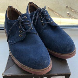 FLORSHEIM - SUPACUSH JR. - BOYS PLAIN TOE OXFORD - NAVY BLUE - BIG KID 5 M - EUC